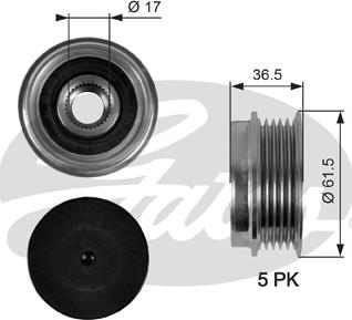 Gates OAP7041 - Шкив генератора, муфта parts5.com