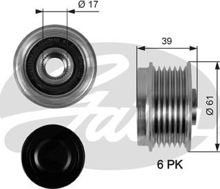 Gates OAP7042 - Шкив генератора, муфта parts5.com