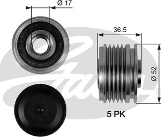 Gates OAP7064 - Polea, alternador parts5.com