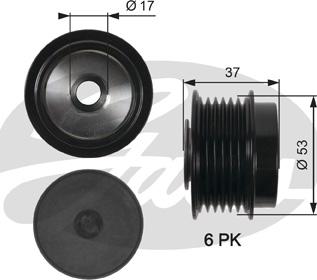 Gates OAP7015 - Шкив генератора, муфта parts5.com