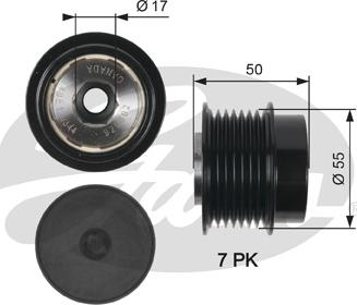 Gates OAP7017 - Шкив генератора, муфта parts5.com