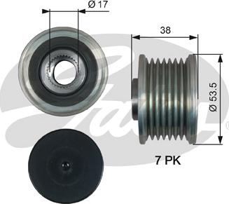 Gates OAP7190 - Шкив генератора, муфта parts5.com