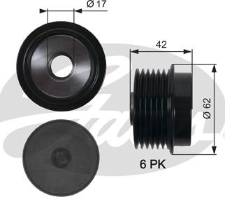 Gates OAP7152 - Шкив генератора, муфта parts5.com