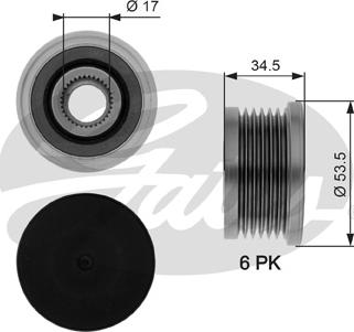 Gates OAP7109 - Шкив генератора, муфта parts5.com