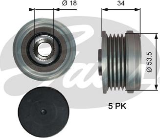 Gates OAP7202 - Шкив генератора, муфта parts5.com