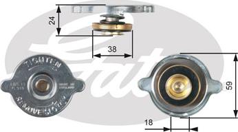 Gates RC115 - Крышка горловины радиатора parts5.com