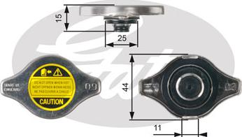 Gates RC127 - Крышка горловины радиатора parts5.com