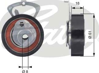 Gates T43078 - Tensioner Pulley, timing belt parts5.com