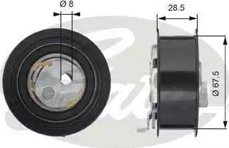 Gates T43142 - Натяжной ролик, ремень ГРМ parts5.com