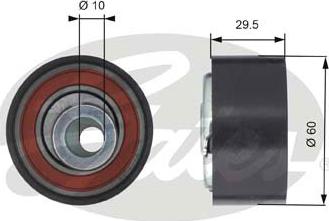 Gates T43147 - Натяжной ролик, ремень ГРМ parts5.com