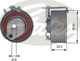 Gates T43126 - Натяжной ролик, ремень ГРМ parts5.com