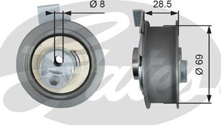 Gates T43242 - Натяжной ролик, ремень ГРМ parts5.com