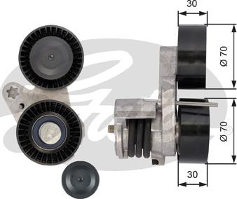 Gates T39114 - Натяжитель, поликлиновый ремень parts5.com