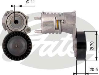 Gates T39117 - Натяжитель, поликлиновый ремень parts5.com