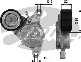 Gates T39392 - Натяжитель, поликлиновый ремень parts5.com