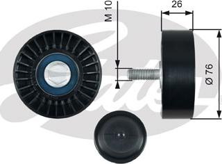 Gates T36485 - Направляющий ролик, поликлиновый ремень parts5.com