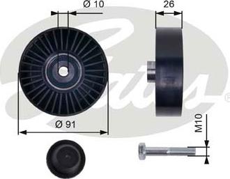 Gates T36001 - Направляющий ролик, поликлиновый ремень parts5.com