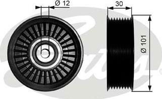 Gates T36170 - Направляющий ролик, поликлиновый ремень parts5.com