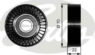 Gates T36252 - Deflection / Guide Pulley, v-ribbed belt parts5.com