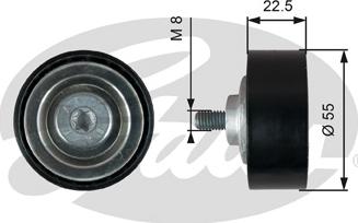 Gates T36767 - Направляющий ролик, поликлиновый ремень parts5.com