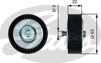 Gates T36734 - Направляющий ролик, поликлиновый ремень parts5.com