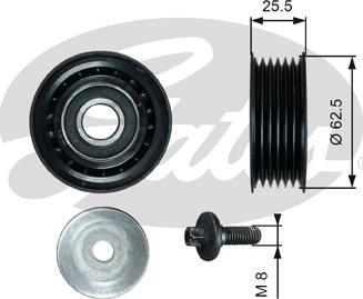 Gates T36736 - Направляющий ролик, поликлиновый ремень parts5.com