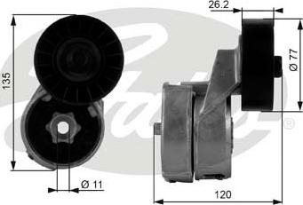 Gates T38443 - Натяжитель, поликлиновый ремень parts5.com