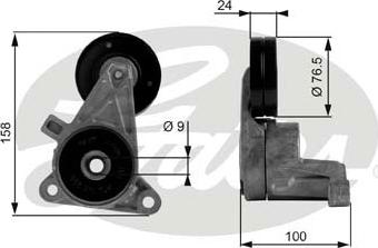 Gates T38437 - Натяжитель, поликлиновый ремень parts5.com