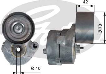 Gates T38560 - Натяжитель, поликлиновый ремень parts5.com