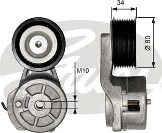 Gates T38650 - Натяжитель, поликлиновый ремень parts5.com