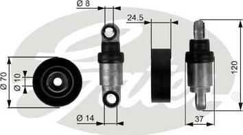 Gates T38242 - Polea inversión / guía, correa poli V parts5.com