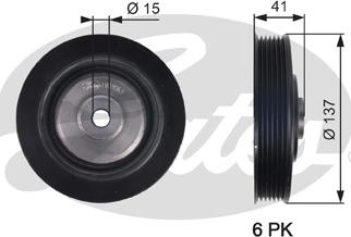 Gates TVD1043 - Belt Pulley, crankshaft parts5.com