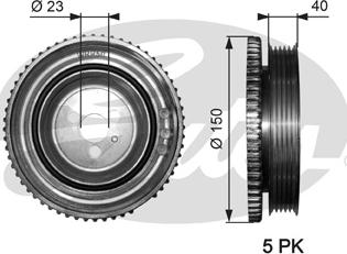 Gates TVD1052 - Шкив коленчатого вала parts5.com