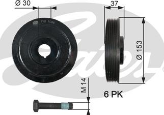 Gates TVD1006A - Шкив коленчатого вала parts5.com