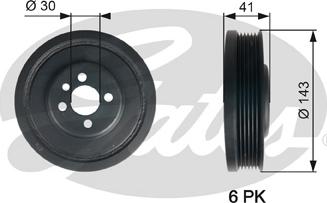 Gates TVD1001 - Шкив коленчатого вала parts5.com