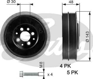 Gates TVD1015A - Шкив коленчатого вала parts5.com