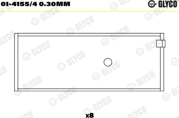 Glyco 01-4155/4 0.30mm - Шатунный подшипник parts5.com