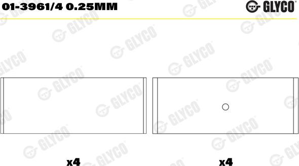 Glyco 01-3961/4 0.25MM - Шатунный подшипник parts5.com