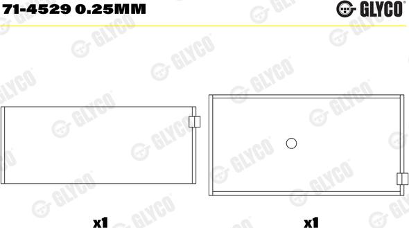 Glyco 71-4529 0.25mm - Шатунный подшипник parts5.com