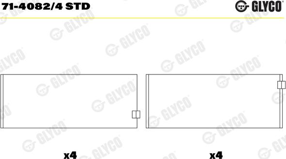 Glyco 71-4082/4 STD - Шатунный подшипник parts5.com