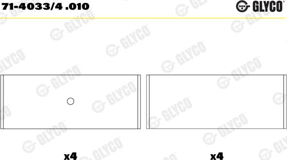 Glyco 71-4033/4 .010 - Шатунный подшипник parts5.com