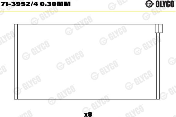 Glyco 71-3952/4 0.30mm - Шатунный подшипник parts5.com