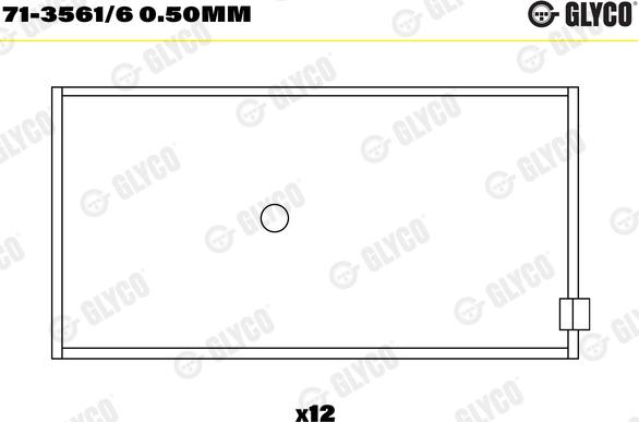 Glyco 71-3561/6 0.50mm - Шатунный подшипник parts5.com