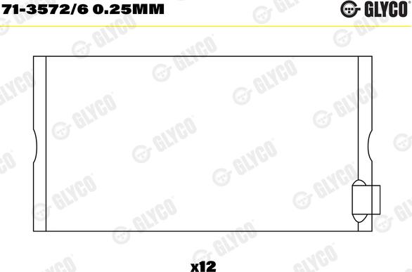 Glyco 71-3572/6 0.25mm - Шатунный подшипник parts5.com