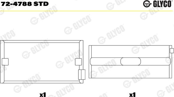 Glyco 72-4788 STD - Подшипник коленвала parts5.com