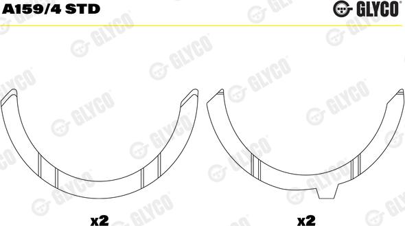 Glyco A159/4 STD - Упорная шайба, коленчатый вал parts5.com