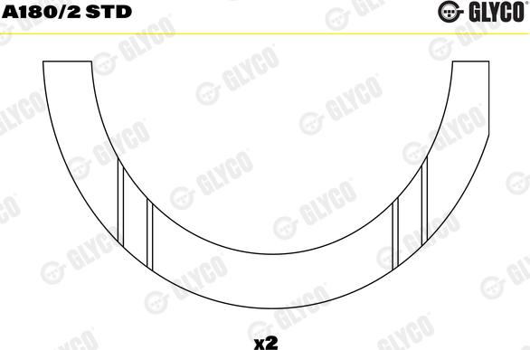 Glyco A180/2 STD - Упорная шайба, коленчатый вал parts5.com