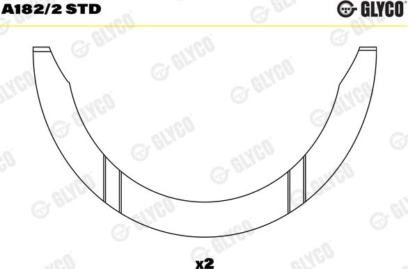 Glyco A182/2 STD - Упорная шайба, коленчатый вал parts5.com