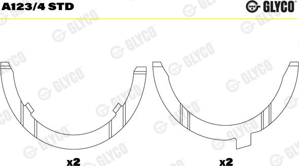 Glyco A123/4 STD - Упорная шайба, коленчатый вал parts5.com