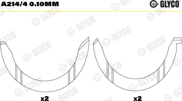 Glyco A214/4 0.10mm - Упорная шайба, коленчатый вал parts5.com